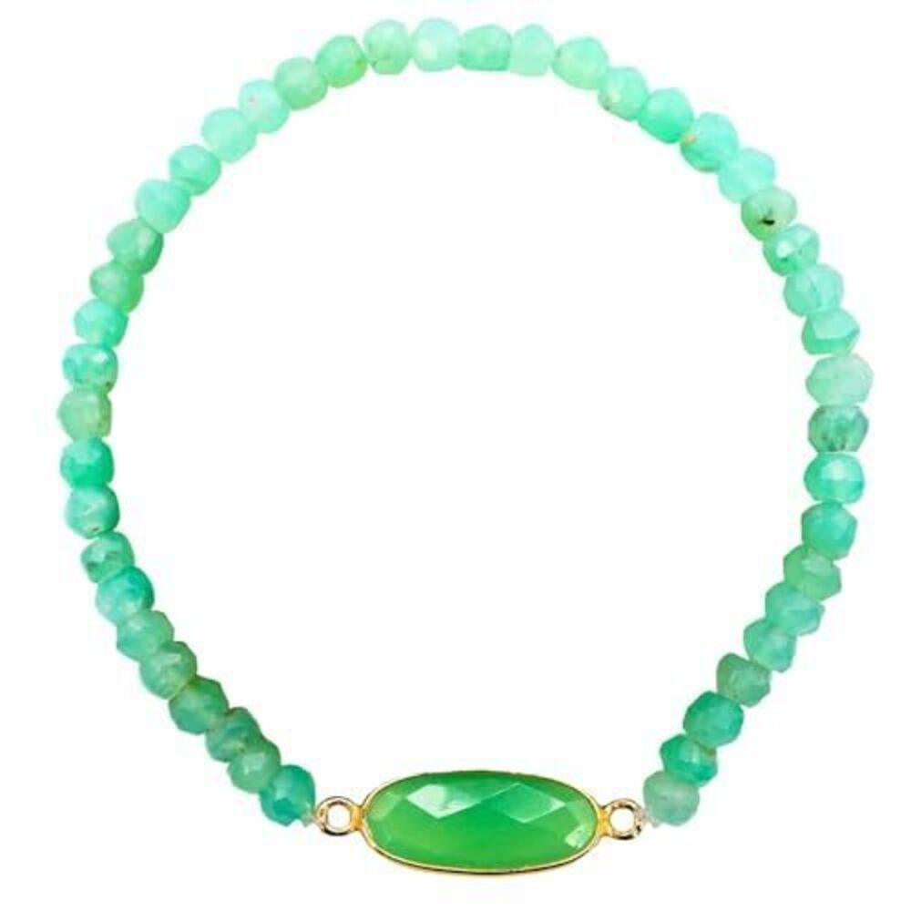 3274 Chrysoprase Bracelet Teen Girls, Certified 925 Sterling Silver